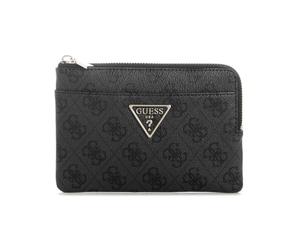 GUESS Estuche de Tarjetas Caso Clave Laurel II SLG Key Ring Pouch Coal Logo Gris Oscuro