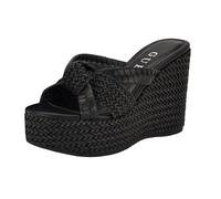 GUESS Eveh, Sandalias con cuña Mujer, Negro 001, 36.5 EU