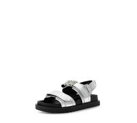 GUESS Fabelis Sandal Flat SANDALOMujer, plateado, 36 EU