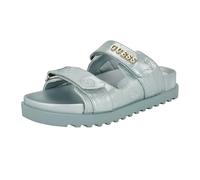 Guess FabulonSandal para mujer, Logotipo de charol azul claro 450, 39 EU