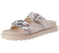 GUESS FATEMA, Sneaker Mujer, Beige/Plata, 41 EU