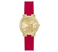 Guess Fawn GW0937L1 - Reloj de Pulsera para Mujer (32 mm, Correa de Silicona y 3 Bares), Color Rojo
