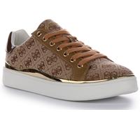 Guess Fl8Bnyfab12 Bonny 4G Cuero Lace Up Trainer En Moca Mujeres EU 36-42