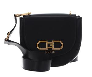 GUESS Fleet Mini Saddle Crossbody, Bandolera para Mujer, Negro, Talla única