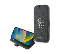 CG Mobile Guess GUBKP16L4GMGGR - Funda para iPhone 16 Pro de 6,3 pulgadas, diseño con logotipo de metal 4G, color negro
