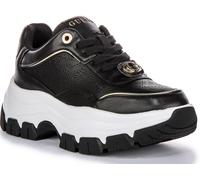 GUESS Fltberele12 Berrett Relieve 4G Logo Mujer Zapatillas Negras Dorado UK 3-8