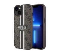 Guess GUHMP14SP4RPSW - Carcasa rígida para iPhone 14 de 6,1", diseño de Rayas, Color marrón