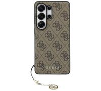 Guess Funda Clásico Galaxy S26 Ultra Imitación Piel Marrón Magsafe Cadena Dorado