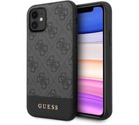 Guess Glitter 4G Stripe Collection - Funda para iPhone 11, Color Gris (GUHCN61G4GLGR)