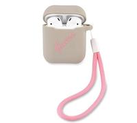 Guess Funda de Silicona Vintage para AirPods GUACA2LSVSGP, Color Gris y Rosa