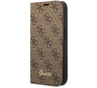 Guess Funda Folio para iPhone 14 Pro Printed 4G Trendy, Marrón