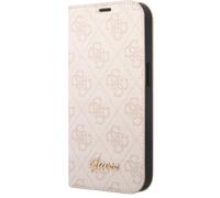 Guess Funda Folio para iPhone 14 Pro Printed 4G Trendy, Rosa