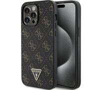 GUESS Funda GUHCP15LPG4GPK para iPhone 15 Pro 6.1" Estuche rígido Negro 4G Triángulo Metal Logo