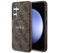 GUESS Funda GUHMS24SG4GFRW para S24 S921 marrón Hardcase Colección 4G Cuero Metal Logo