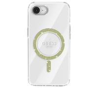 Guess Funda iPhone 16e Anillo Brillo Esquinas Reforzadas, Transparente