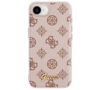 CG Mobile Guess Peony Script Logo Compatible con MagSafe Funda para iPhone 16e (marrón)