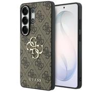 Guess Funda Marrón Galaxy S26 Ultra Cuero Sintético Gran Logotipo Dorado Metal