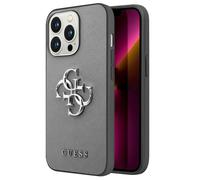 Guess Funda para Apple iPhone 13 Pro PU Saffiano 4G, Gris