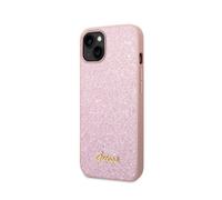 Guess Funda para Apple iPhone 14 Plus TPU Glitter Script, Rosa