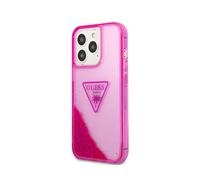 Guess Funda para Apple iPhone 14 Pro Max Glitter Palm, Rosa