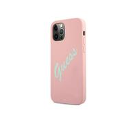 Guess Funda para iPhone 12 Pro Max Colección Vintage Silicona en TPU, Rosa