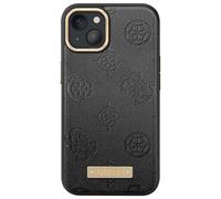 Guess Funda para iPhone 13 PU Placa metálica Peony,