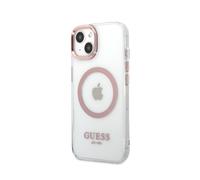 Guess Funda para iPhone 14 Plus TPU Contorno Dorado, Transparente