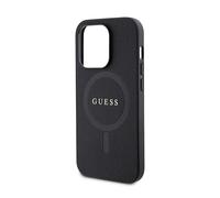 Guess Funda para iPhone 15 Pro Efecto Saffiano Antiarañazos, Negro