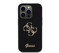 Guess Funda para iPhone 15 Pro Glitter con logotipo metálico,
