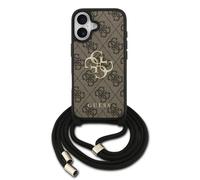 Guess Funda Para Iphone 17 - Carcasa De Pu Marrón Con Logo 4g Y Correa Con Cordón, Diseño Práctico Y Ajuste Preciso