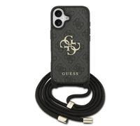 Guess Funda Para Iphone 17 - Carcasa De Pu Negra Con Logo 4g Y Correa Con Cordón, Diseño Práctico Y Ajuste Preciso