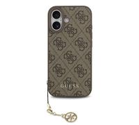 Guess Funda Para Iphone 17 - Carcasa Marrón Con Logo 4g Y Charm Dorado, Diseño Elegante Y Ajuste Preciso