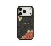 Guess Funda Para Iphone 17 Pro - Carcasa Con Magsafe Estampado 4g Flores Negro, Diseño Elegante Y Ajuste Preciso