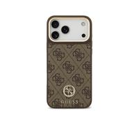 Guess Funda Para Iphone 17 Pro - Carcasa De Polipiel Marrón Con Logo Strass Y Correa Ancha, Diseño Elegante Y Ajuste Preciso