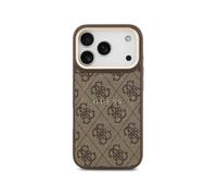 Guess Funda Para Iphone 17 Pro - Carcasa De Polipiel Marrón Con Magsafe Y Logo Clásico, Diseño Elegante Y Ajuste Preciso