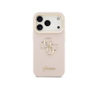 Guess Funda Para Iphone 17 Pro - Carcasa Efecto Granulado Rosa Con Logo Y Soporte, Diseño Funcional Y Ajuste Preciso