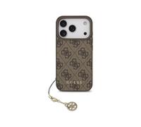 Guess Funda Para Iphone 17 Pro - Carcasa Marrón Con Logo 4g Y Charm Dorado, Diseño Elegante Y Ajuste Preciso