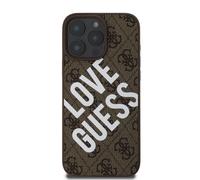 Guess Funda protectora para iPhone 16 Pro Max Modelo 4G, Marrón