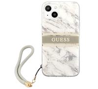 Guess Funda rígida para Apple iPhone 13 Mini Correa de mármol, Gris
