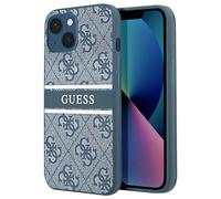 Guess Funda rígida para Apple iPhone 13 Mini PU 4G Stripe, Azul