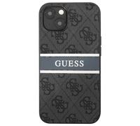 Guess Funda rígida para Apple iPhone 13 Mini PU 4G Stripe, Gris