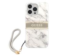 Guess Funda rígida para Apple iPhone 13 Pro Correa de mármol, Gris