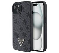 Guess Funda rígida para Apple iPhone 15 Plus Triangle Strass 4G, Negro