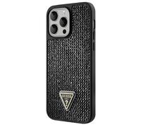 Guess Funda rígida para Apple iPhone 15 Pro Triangle Diamond, Negro
