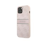 Guess Funda rígida para iPhone 13 Mini PU 4G Stripe, Rosa