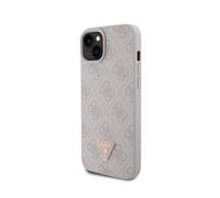 Guess Funda rígida para iPhone 15 Plus Triangle Strass 4G, Rosa