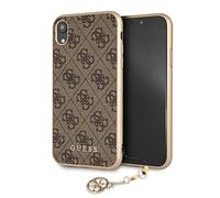 GUESS - Funda Trasera Original Guess Charms Hard Case 4G para iPhone XR - Marron