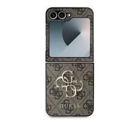 Guess Funda trasera para Samsung Galaxy Z Flip 6 con 4G diseño elegante, Marrón