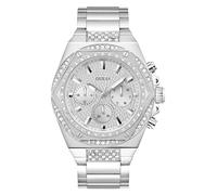 Guess Fury GW0899G1 - Reloj de Pulsera para Hombre con circonitas en Color Plateado y Correa de Acero Inoxidable (Resistencia al Agua: 5 Bares, diámetro de la Caja: 50 mm)