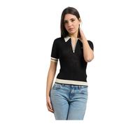 Guess- Gabry Short Sleeve Crop Polo- Tops- Mujer- Negro- S- Gabry Short Sleeve Crop Polo